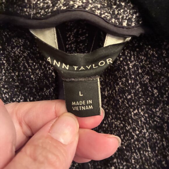 Ann Taylor Gray wool blend moto-style jacket with an asymmetrical zipper.and Sha - Picture 2 of 6